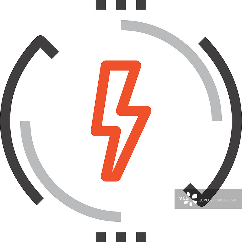 可再生能源扁平线条网页图标概念图片素材