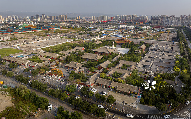 山西省大同市平城区大同古城航拍图片素材
