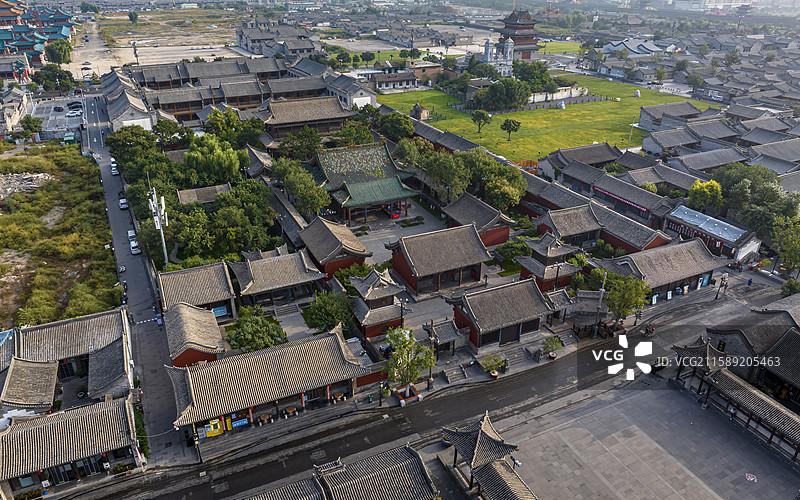 山西省大同市平城区大同古城航拍图片素材