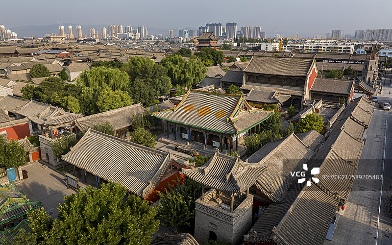 山西省大同市平城区大同古城航拍图片素材
