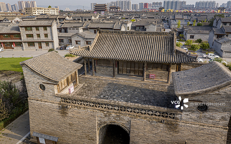 山西省大同市平城区大同古城航拍图片素材