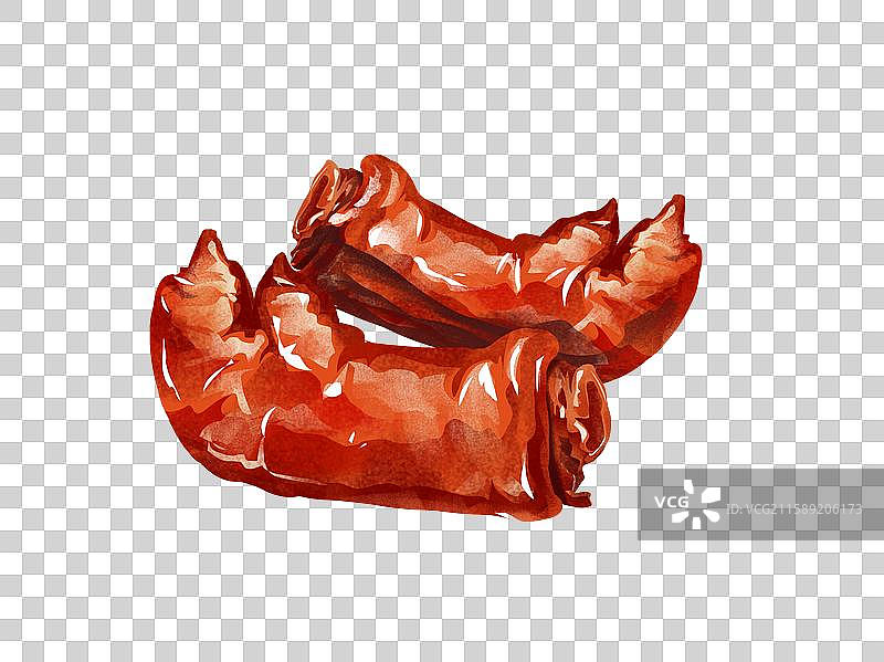 山东济南特色鲁菜小吃美食插画-孟家扒蹄图片素材