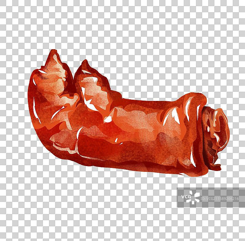 山东济南特色鲁菜小吃美食插画-孟家扒蹄图片素材