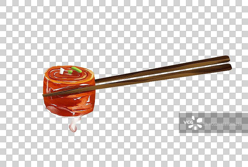 山东济南特色鲁菜 美食插画-九转大肠图片素材