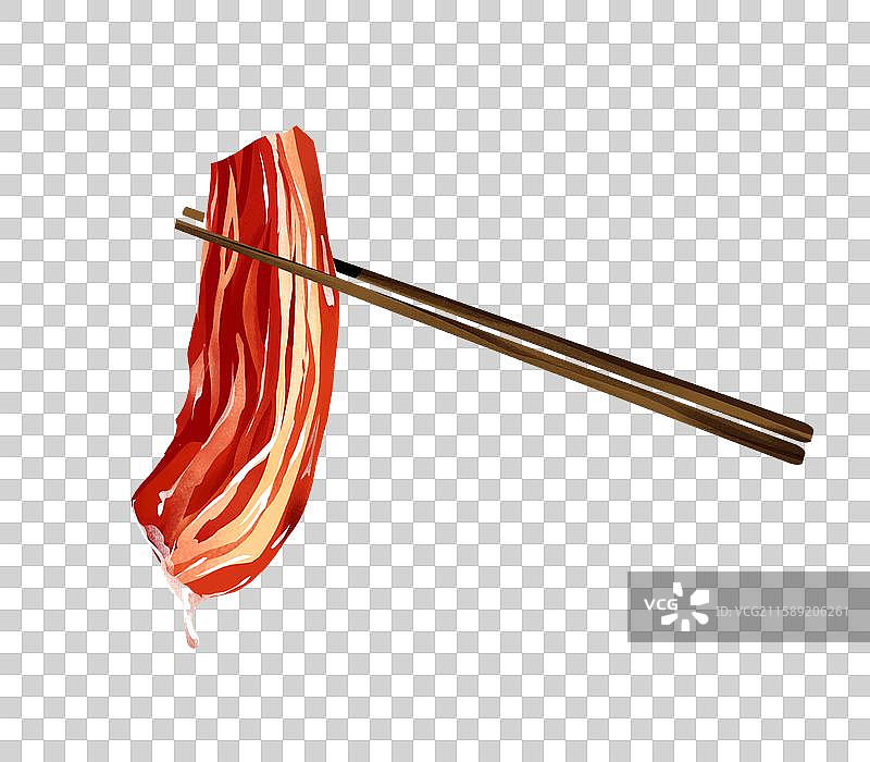 山东济南特色鲁菜 美食插画-把子肉图片素材