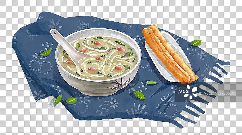 山东济南特色鲁菜早餐小吃美食插画-五香甜沫图片素材