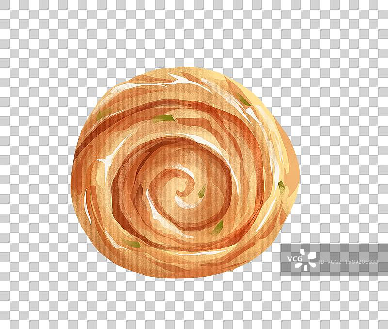 山东济南特色鲁菜早餐小吃美食插画-油旋图片素材