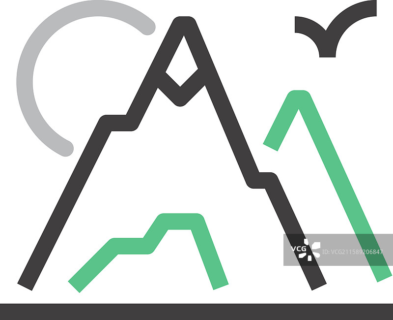 山脉平线网页图标概念图片素材