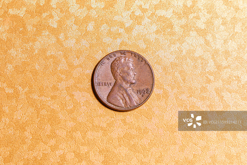 流通货币 美国1美分硬币 1962年版 林肯纪念堂 铜锌合金图片素材