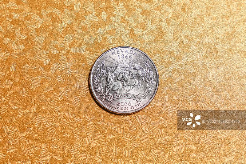 美国25美分50州纪念系列硬币 内华达州 2006年版 铜镍合金图片素材