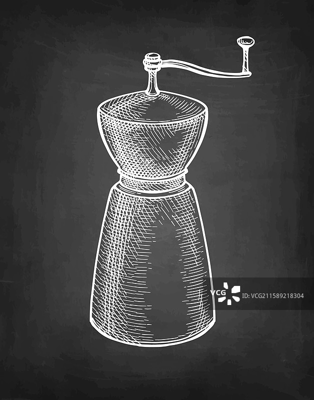 手摇香料磨的粉笔素描图片素材