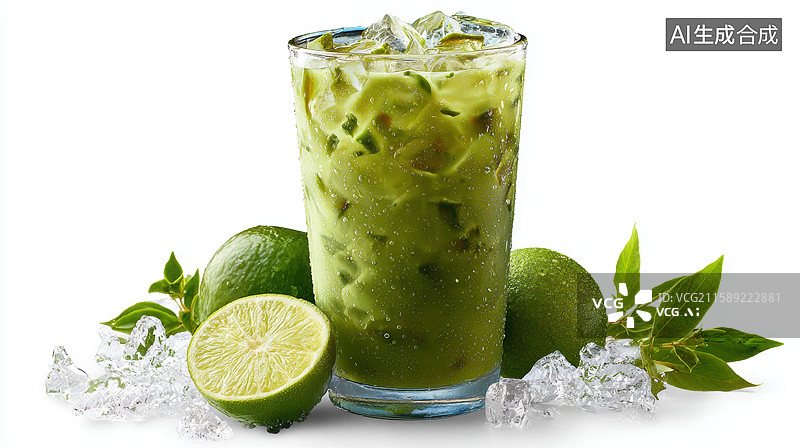 【AI数字艺术】青柠冰沙饮品图片素材