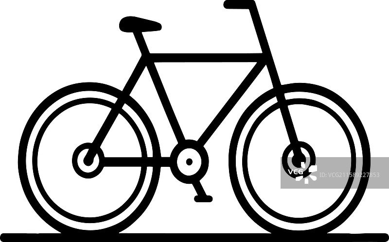 可编辑线条的自行车图标图片素材