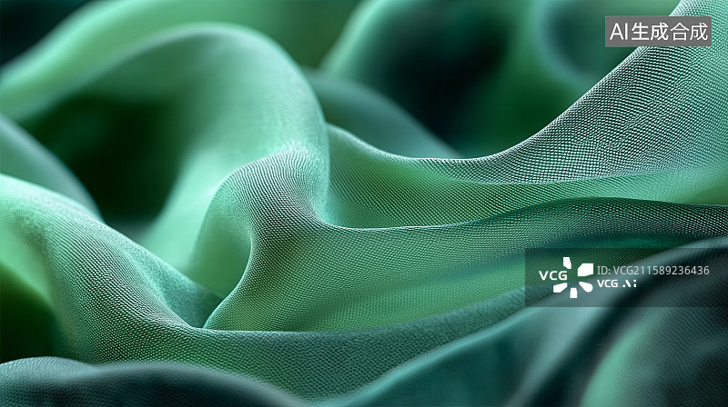 【AI数字艺术】绿色织物全帧拍摄图片素材