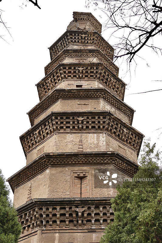 河北省邯郸市响堂山风景区北响堂常乐寺塔图片素材