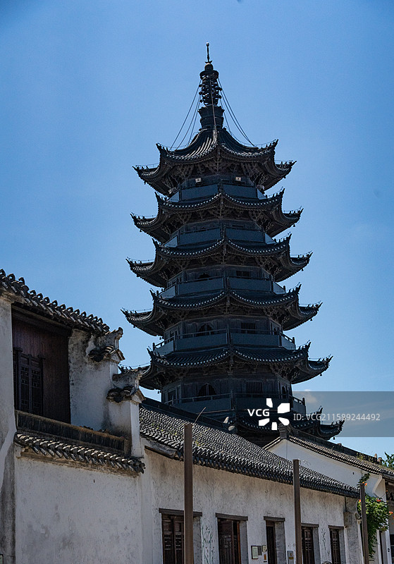 上海泗泾古镇的安方塔图片素材