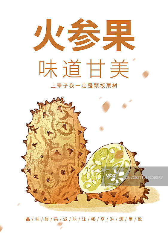 火参果插画海报设计模板图片素材