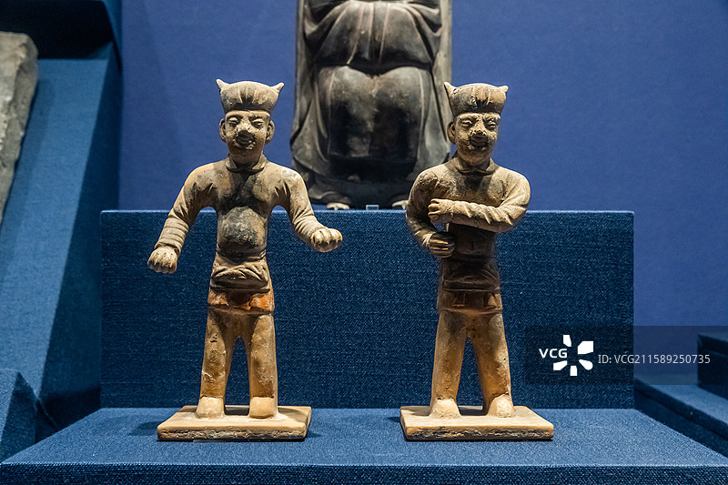 陕西历史博物馆彩绘男立俑宋代1955年兴平市出土图片素材