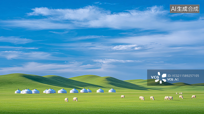 【AI数字艺术】草原风情AI背景图片素材