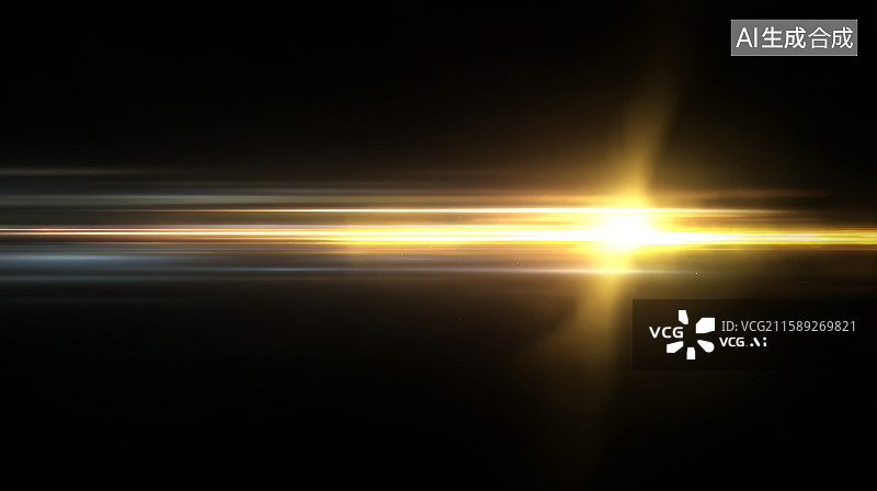 【AI数字艺术】黑色背景中耀眼的金色光芒放射效果图片素材