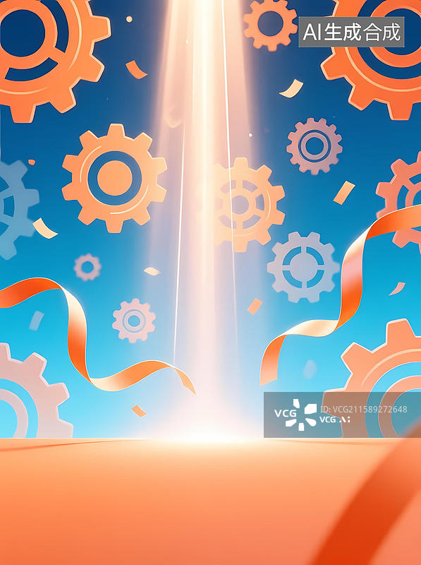 【AI数字艺术】齿轮星光抽象艺术图片素材
