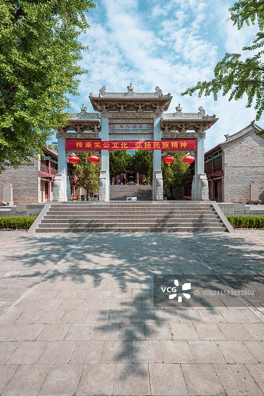 关帝庙古建筑功德牌坊图片素材