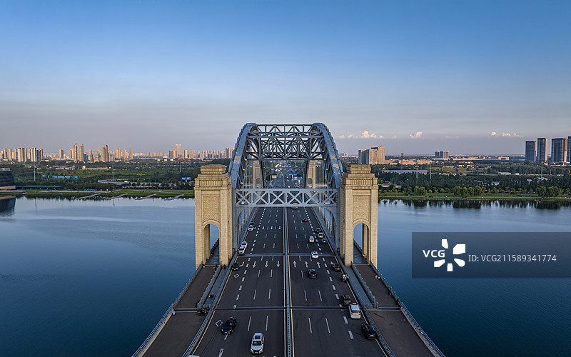 山西省太原市晋源区晋阳桥航拍图片素材