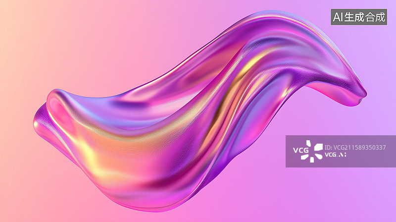 【AI数字艺术】流光幻彩雕塑：粉金紫交织的未来感奢华美学图片素材