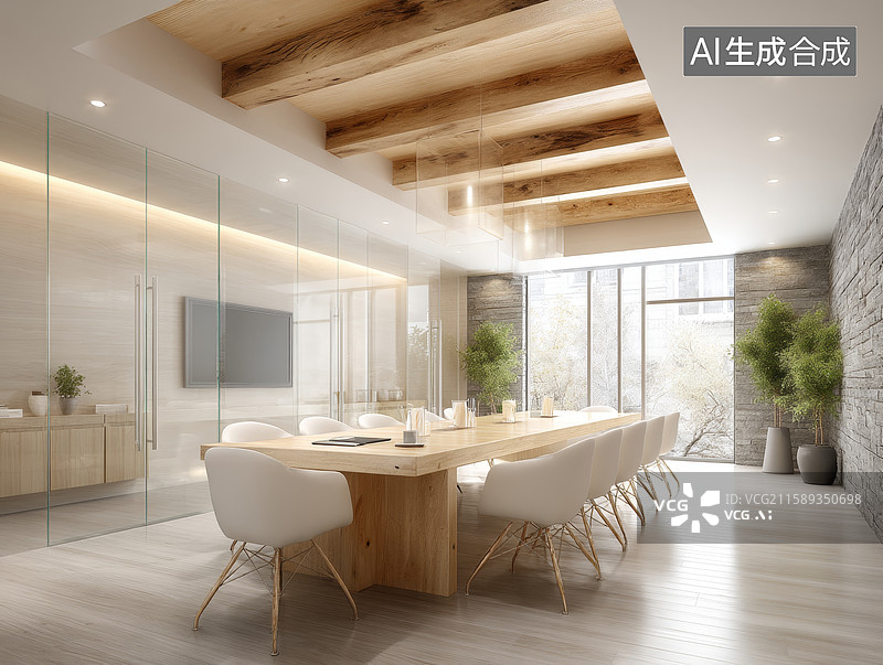 【AI数字艺术】现代简约会议室图片素材