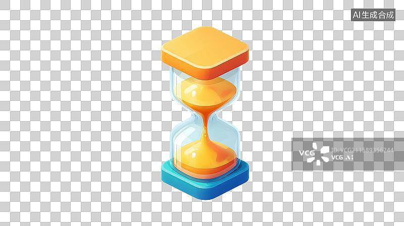 【AI数字艺术】橙色沙漏计时器图片素材