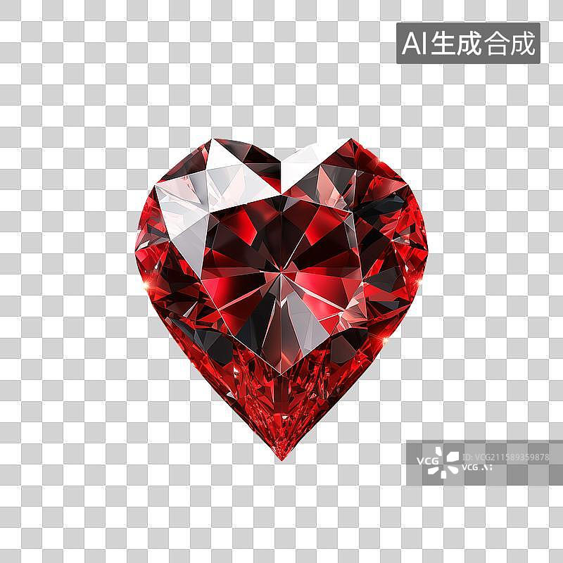 【AI数字艺术】红色灯光下的钻石艺术设计素材图片素材