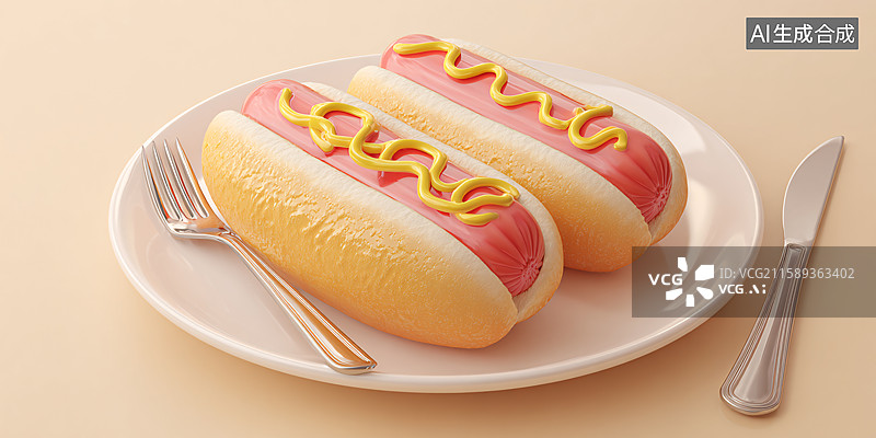 【AI数字艺术】经典美式热狗图片素材