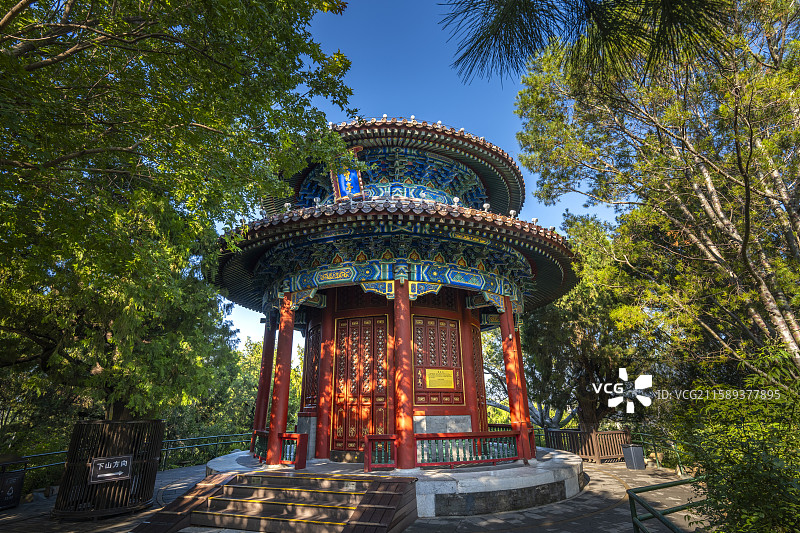 北京景山公园富览亭图片素材