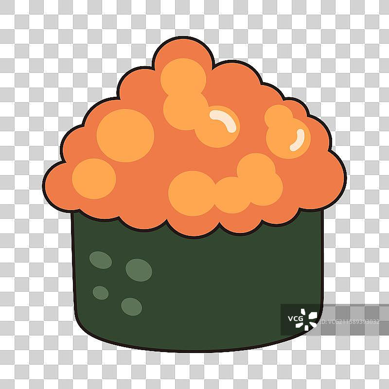 扁平风食物鱼籽寿司手绘插画免抠元素图片素材