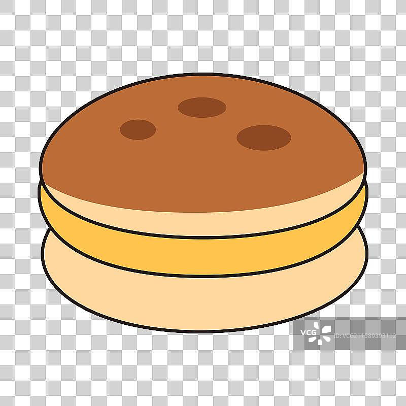 扁平风食物铜锣烧手绘插画免抠元素图片素材