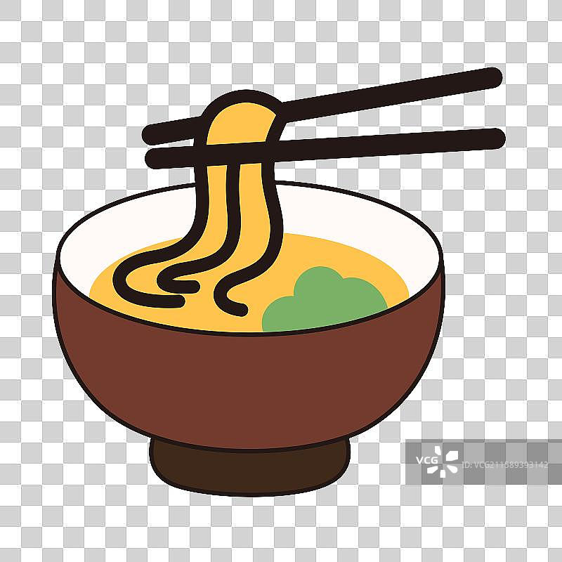 扁平风食物乌冬面手绘插画免抠元素图片素材