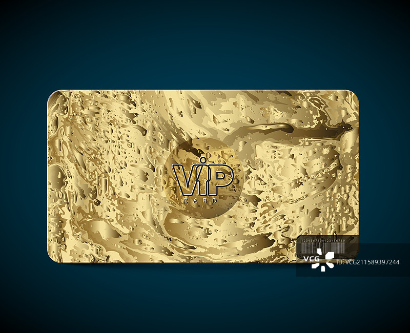 优雅的金色VIP卡设计模板，带有空白位置图片素材