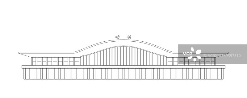 新疆喀什机场线稿图片素材