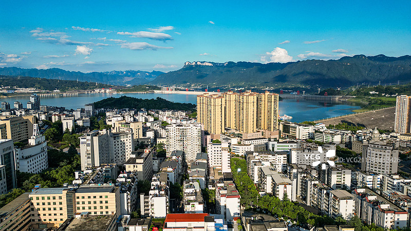 宜昌三峡大坝 坝上第一县秭归县城市风景图片素材