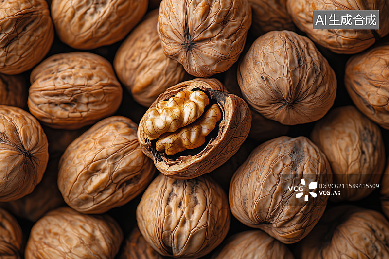 【AI数字艺术】核桃干果坚果食材图片素材