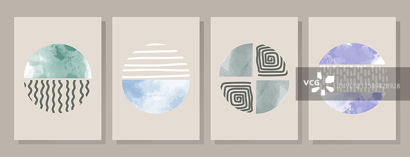 一组抽象水彩海报图片素材