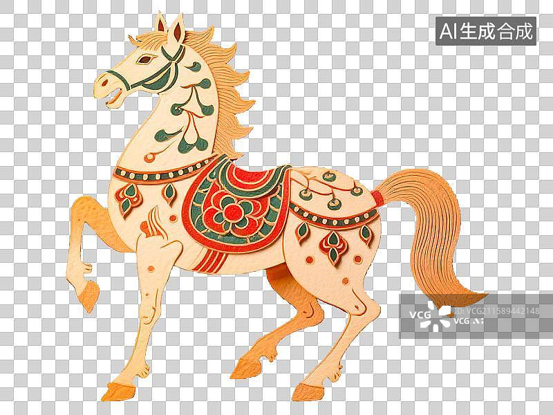 【AI数字艺术】马到成功2026年吉祥图案传统纹样装饰画新国风立体剪纸窗花皮影壁画像石画像砖风格唐朝敦煌时尚潮流渐变图片素材