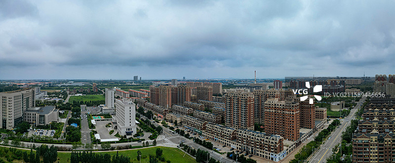 营口市 西市区 明湖广场 奥体中心 航拍图片素材