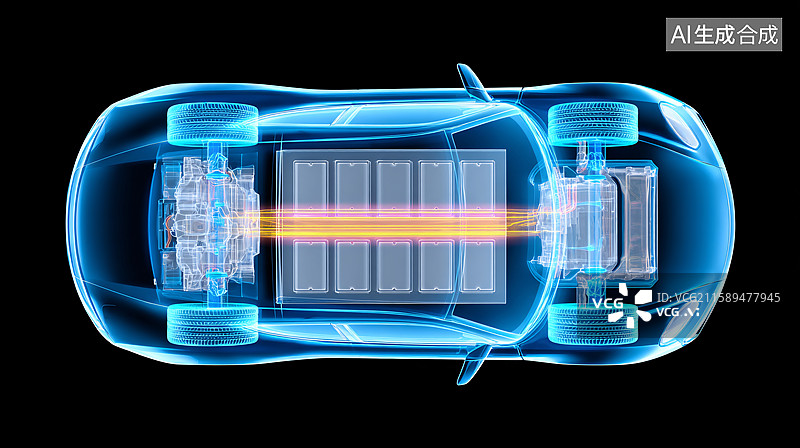 【AI数字艺术】全息图汽车动力概念科技背景图片素材