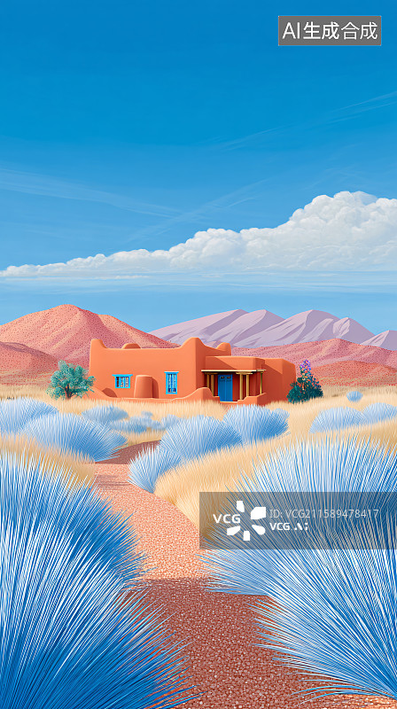 【AI数字艺术】秋天美丽自然风景插画图片素材