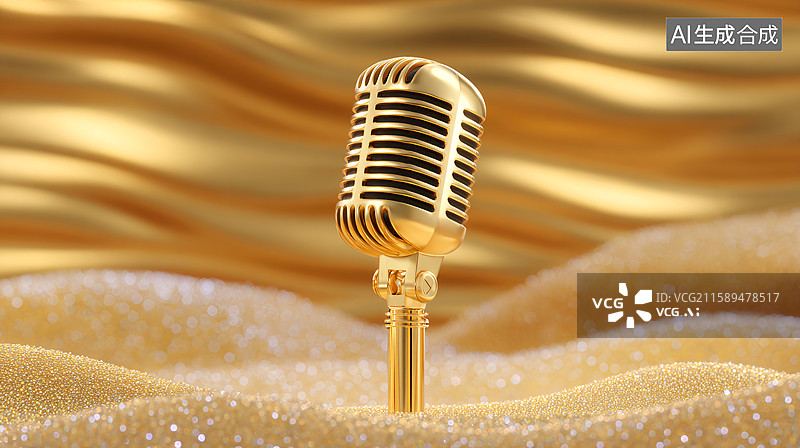 【AI数字艺术】金麦舞台科技背景图片素材