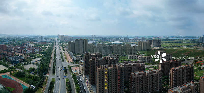 营口市 西市区 明湖广场 奥体中心 航拍图片素材