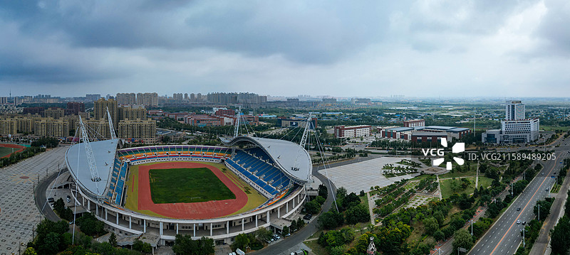 营口市 西市区 明湖广场 奥体中心 航拍图片素材