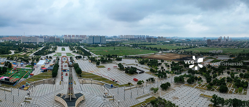 营口市 西市区 明湖广场 奥体中心 航拍图片素材