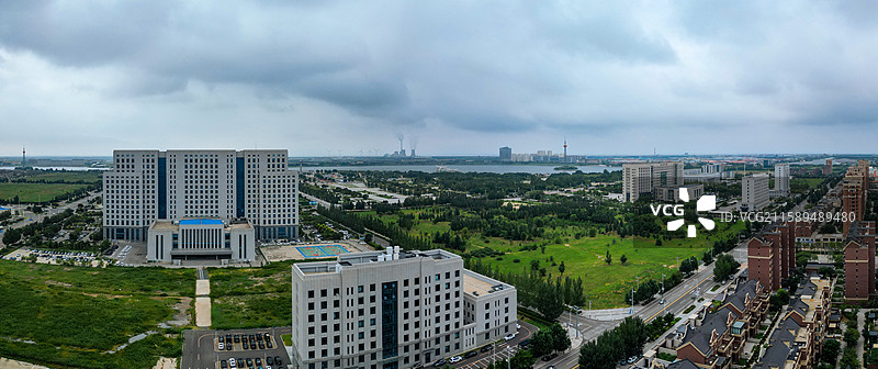 营口市 西市区 明湖广场 奥体中心 航拍图片素材
